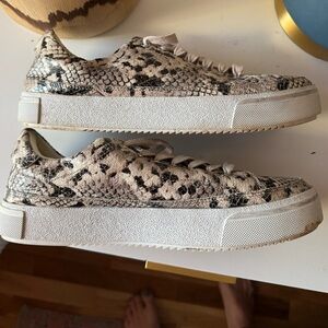 all saints python print leather sneakers
